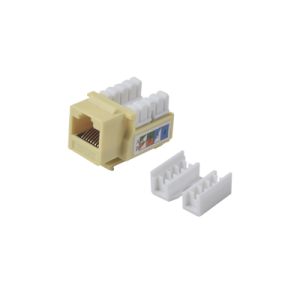 módulo jack keystone cat5e con terminación 110 (punchdown) para faceplate color amarillo