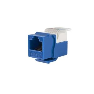 módulo jack keystone cat5e sin herramienta (toolless) para faceplate color azul