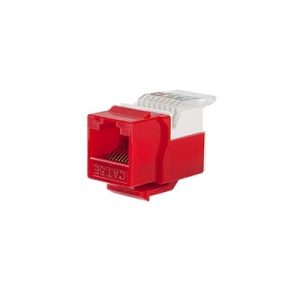 módulo jack keystone cat5e sin herramienta (toolless) para faceplate color rojo