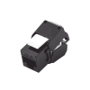 módulo jack keystone cat5e (toolless), con terminación en ángulo 180 º color negro, compatible con faceplate y patchpanel linkedpro