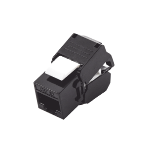 módulo jack keystone cat5e (toolless), con terminación en ángulo 180 º color negro, compatible con faceplate y patchpanel linkedpro