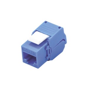 módulo jack keystone cat5e (toolless), con terminación en ángulo 180 º color azul, compatible con faceplate y patchpanel linkedpro