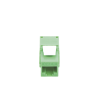 módulo jack keystone cat5e (toolless), con terminación en ángulo 180 º color verde, compatible con faceplate y patchpanel linkedpro