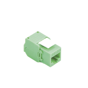 módulo jack keystone cat5e (toolless), con terminación en ángulo 180 º color verde, compatible con faceplate y patchpanel linkedpro