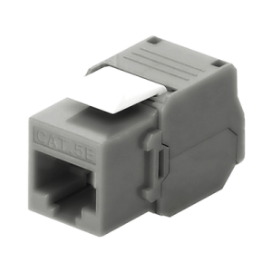 módulo jack keystone cat5e (toolless), con terminación en ángulo 180 º color gris, compatible con faceplate y patchpanel linkedpro