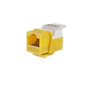 módulo jack keystone cat5e sin herramienta (toolless) para faceplate color amarillo