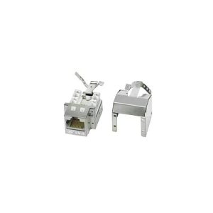 módulo jack keystone cat5e con terminación 110 (punchdown) blindado (stp) metal