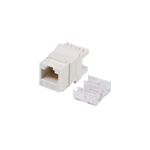módulo jack keystone cat5e con terminación en ángulo 180 º color blanco