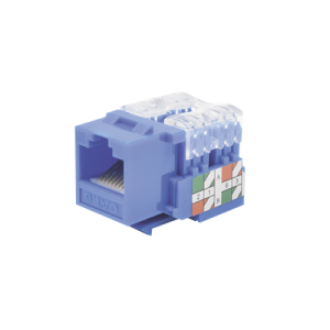 módulo jack 110 cat6, keystone para faceplate color azul
