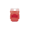 módulo jack keystone cat6 con terminación 110 (punchdown) para faceplate color rojo
