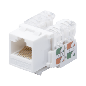 módulo jack keystone cat6 con terminación 110 (punchdown) para faceplate color blanco