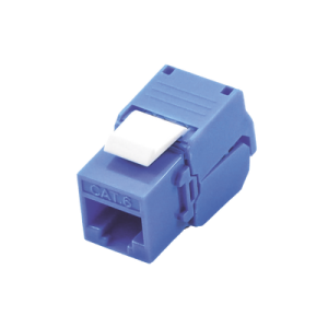 módulo jack keystone cat6 (toolless), con terminación en ángulo 180 º color azul, compatible con faceplate y patchpanel linkedpro