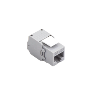 módulo jack keystone cat6 (toolless), con terminación en ángulo 180 º color gris, compatible con faceplate y patchpanel linkedpro