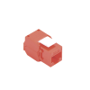 módulo jack keystone cat6 (toolless), con terminación en ángulo 180 º color rojo, compatible con faceplate y patchpanel linkedpro