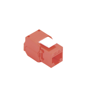 módulo jack keystone cat6 (toolless), con terminación en ángulo 180 º color rojo, compatible con faceplate y patchpanel linkedpro