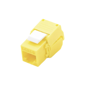 módulo jack keystone cat6 (toolless), con terminación en ángulo 180 º color amarillo, compatible con faceplate y patchpanel linkedpro