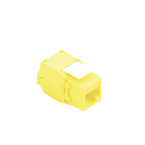 módulo jack keystone cat6a (toolless), con terminación en ángulo 180 º color amarillo, compatible con faceplate y patchpanel linkedpro