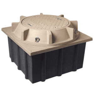 registro mini manhole con tapa de concreto polimérico 4 ft x 4 ft x 2 ft, resistencia 20 toneladas, uso vehicular pesado