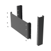 montaje para monitor vesa 75x75 hasta 200x200. compatible con rack 19" 5u.
