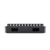 organizador de cables horizontal de 2u para rack de 19", fabricado en polímero resistente a deformaciones y rayones