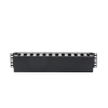 organizador de cables horizontal de 2u para rack de 19", fabricado en polímero resistente a deformaciones y rayones