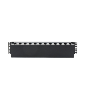 organizador de cables horizontal de 2u para rack de 19", fabricado en polímero resistente a deformaciones y rayones