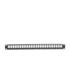 patch panel modular blindado (stp) de 24 puertos, con barra para organizar cable