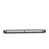 patch panel modular sin blindaje de 24 puertos, 1u, con barra para organizar cable