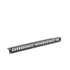 patch panel modular sin blindaje de 24 puertos, 1u, con barra para organizar cable