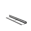 patch panel modular sin blindaje de 24 puertos, 1u, con barra para organizar cable