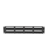 panel de parcheo de impacto (110) utp de 48 puertos cat5e 19in, 2u con barra para organizar cable