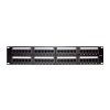 panel de parcheo de impacto (110) utp de 48 puertos cat5e 19in, 2u con barra para organizar cable