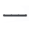 panel de parcheo de impacto (110) utp de 24 puertos cat6a, 19in, con barra para organizar cables y espacio para etiqueta