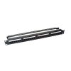 panel de parcheo de impacto (110) utp de 24 puertos cat6, 19in, con barra para organizar cable