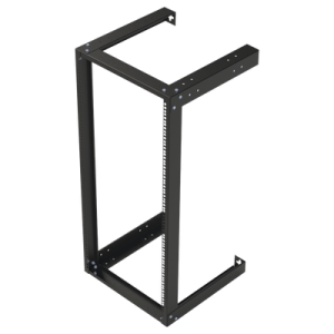 rack abierto de 19" para montaje en pared de 24 unidades.
