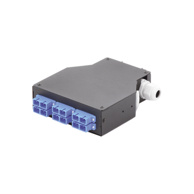 distribuidor de fibra óptica para riel din, 6 acopladores sc/upc duplex monomodo con charola de empalme distribuidor de fibra óptica para riel din, 6 acopladores sc/upc duplex monomodo con charola de empalme