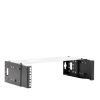 rack abierto de montaje en pared, de 19in, profundidad ajustable (8" a 12") de 2.5 unidades de rack, con capacidad de crecimiento.