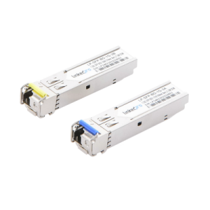 transceptores Ópticos bidireccionales sfp (mini gbic) / monomodo 1310 & 1550 nm / 1.25 gbps / 1000base bx / conector lc/upc simplex / ddm / hasta 3 km / 2 piezas