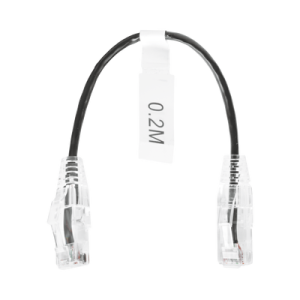 cable de parcheo slim utp cat6 20 cm negro diámetro reducido (28 awg)