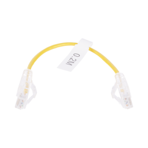 cable de parcheo slim utp cat6 20 cm amarillo diámetro reducido (28 awg)