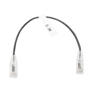 cable de parcheo slim utp cat6 30 cm negro diámetro reducido (28 awg)