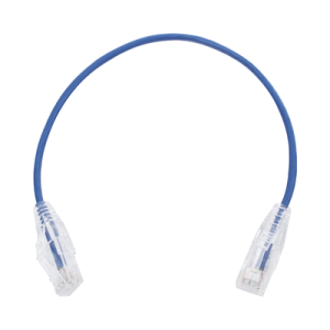 cable de parcheo slim utp cat6 30 cm azul diámetro reducido (28 awg)