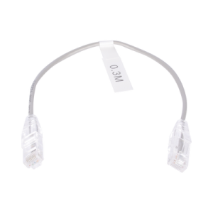 cable de parcheo slim utp cat6 30 cm gris diámetro reducido (28 awg)