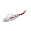 cable de parcheo slim utp cat6 30 cm rojo diámetro reducido (28 awg)