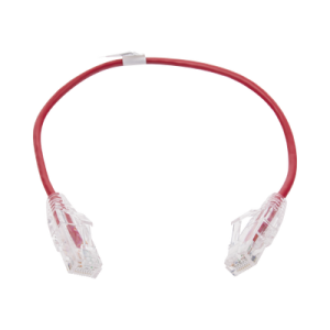 cable de parcheo slim utp cat6 30 cm rojo diámetro reducido (28 awg)