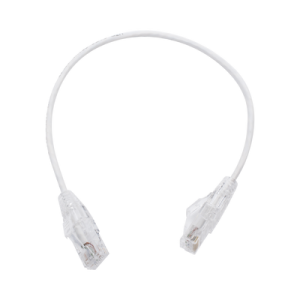 cable de parcheo slim utp cat6 30 cm blanco, diámetro reducido (28 awg)