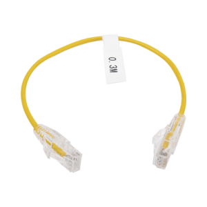 cable de parcheo slim utp cat6 30 cm amarillo diámetro reducido (28 awg)