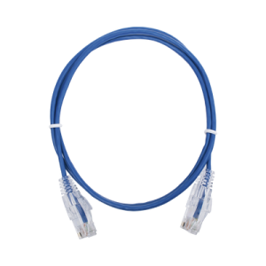 cable de parcheo slim utp cat6 1 metro, azul, diámetro reducido (28 awg)