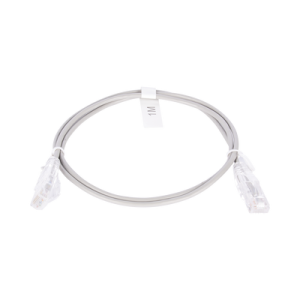 cable de parcheo slim utp cat6 1 metro, gris, diámetro reducido (28 awg)