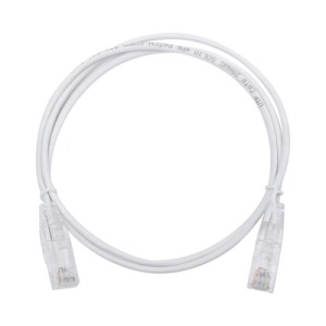 cable de parcheo slim utp cat6 1 metro, blanco, diámetro reducido (28 awg)